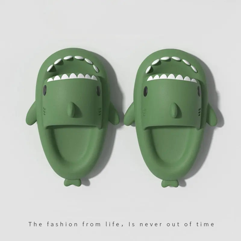 Adult's Slippers Indoor Outdoor Funny Shark Cartoon New Diary Store